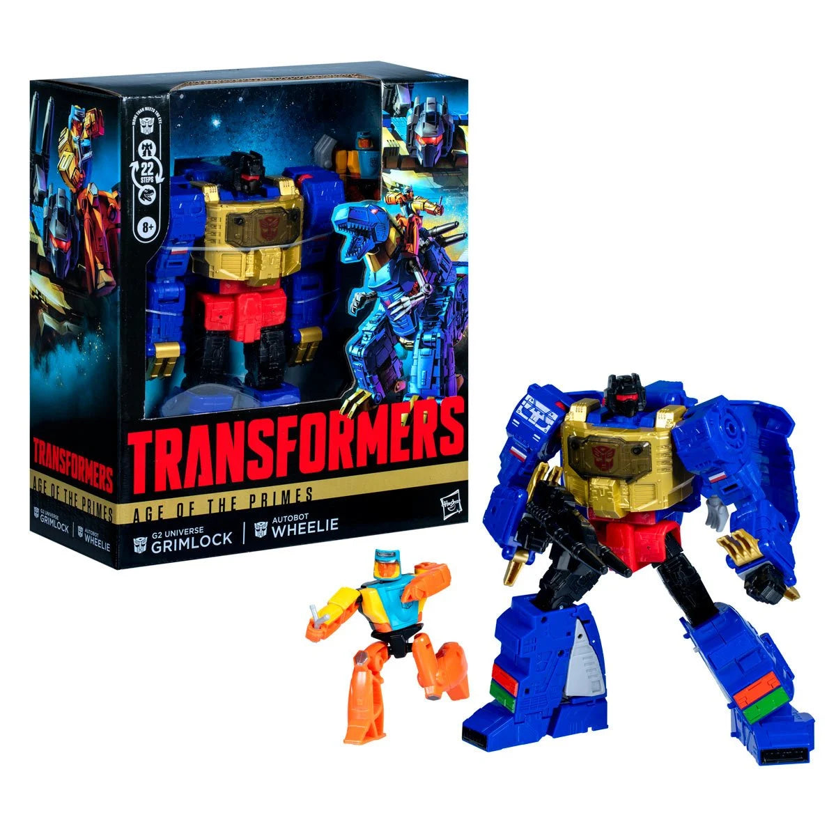 Transformers Generations Age of the Primes Leader G2 Universe Grimlock and Autobot Wheelie